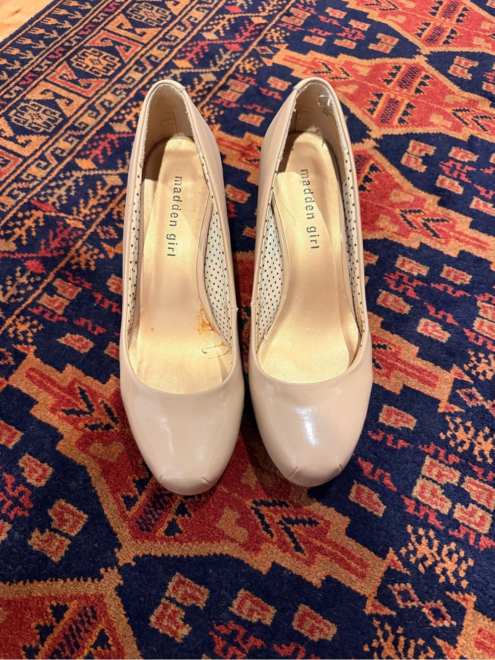 Madden Girl Blush Patent Round-Toe Pumps